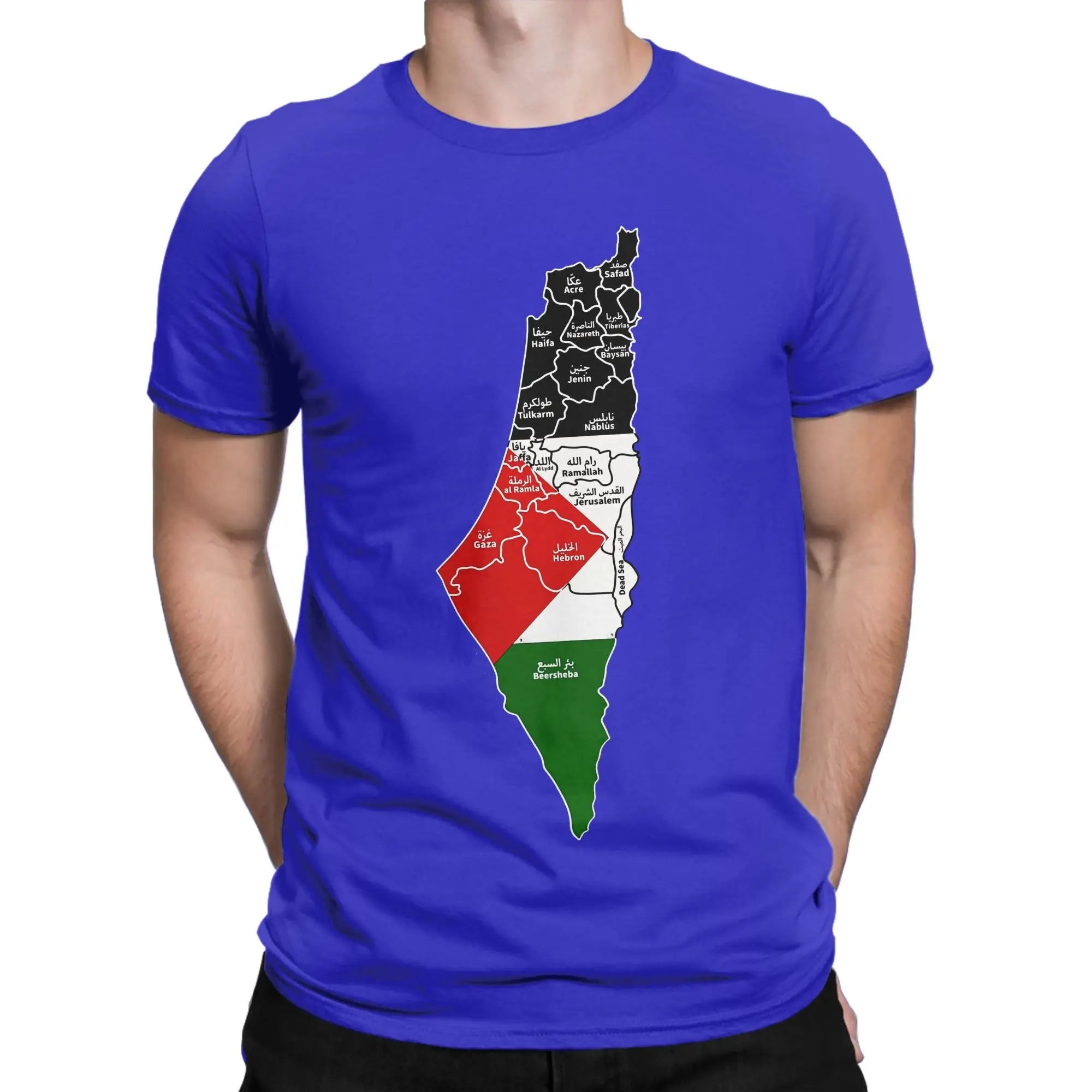 High Quality Cotton Palestine Map T Shirt for Men and Women