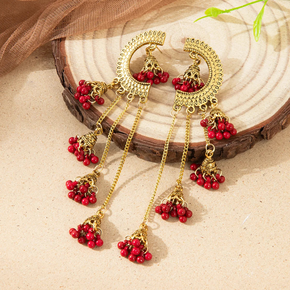 Afghan and Indian Long Tassel Earrings For Women