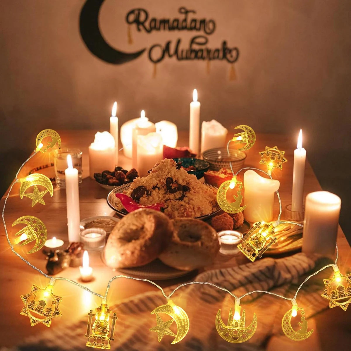 Eid and Ramadan Mubarak Light String Decorations