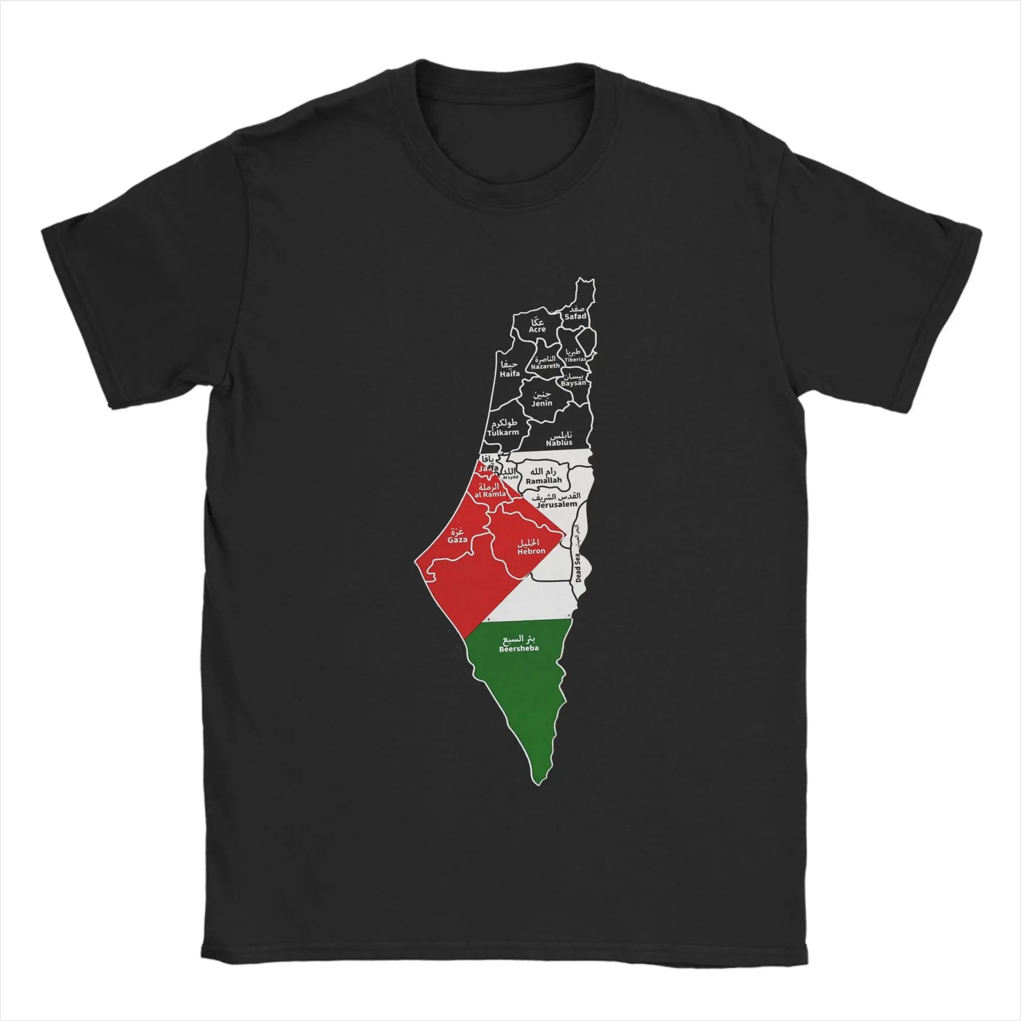 High Quality Cotton Palestine Map T Shirt for Men and Women