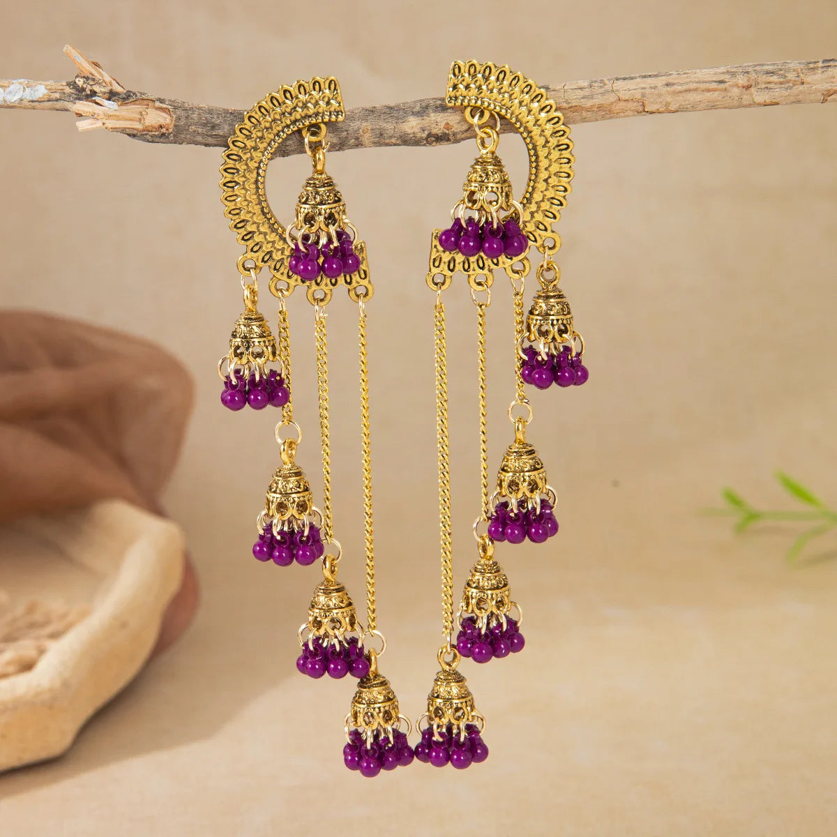 Afghan and Indian Long Tassel Earrings For Women