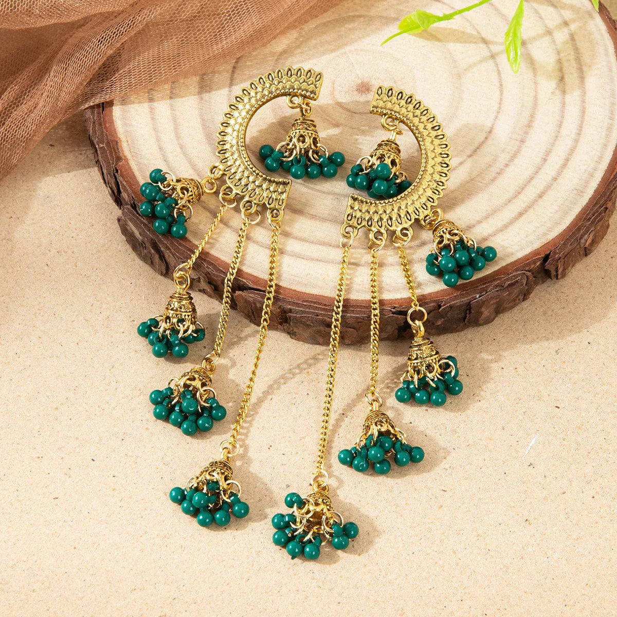 Afghan and Indian Long Tassel Earrings For Women