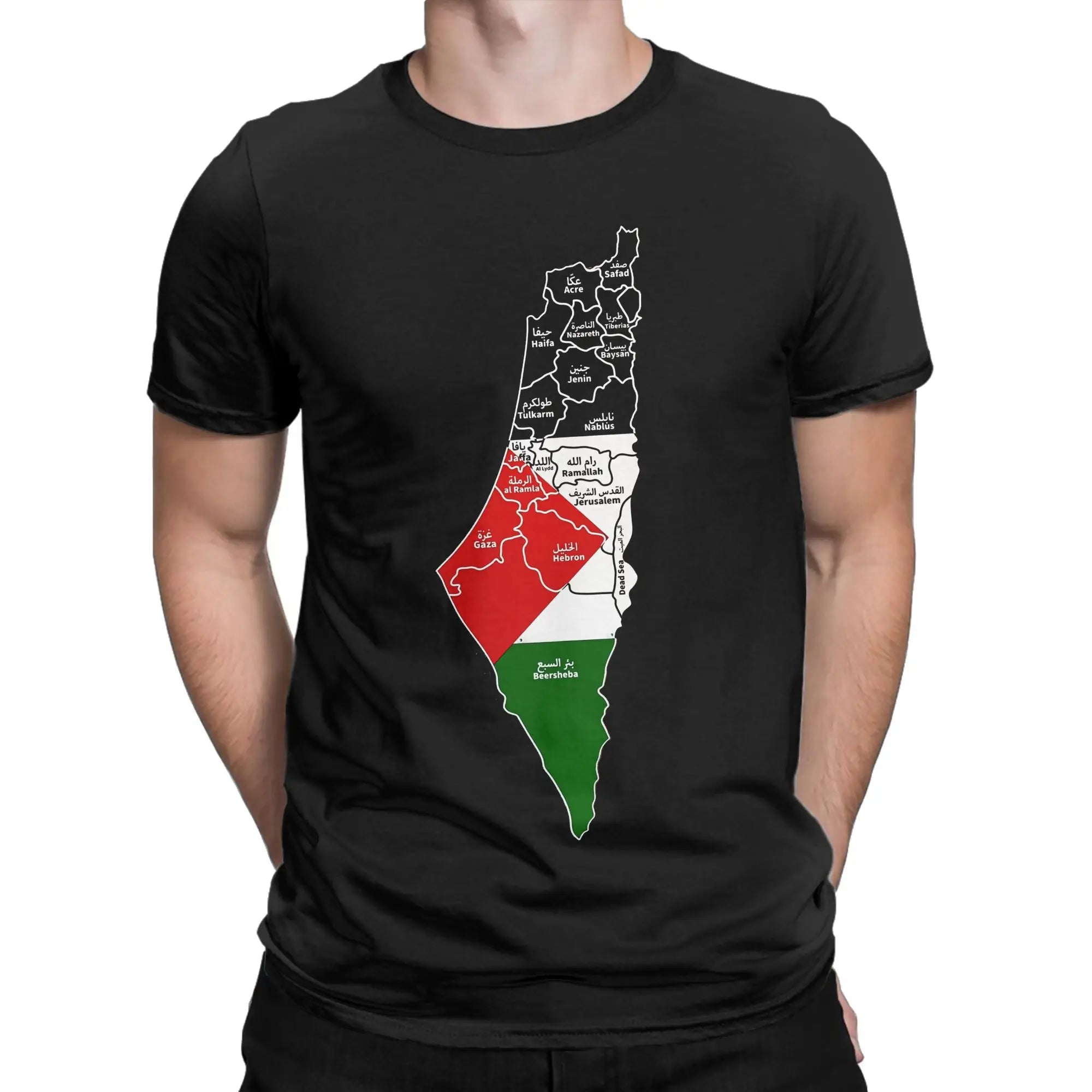 High Quality Cotton Palestine Map T Shirt for Men and Women