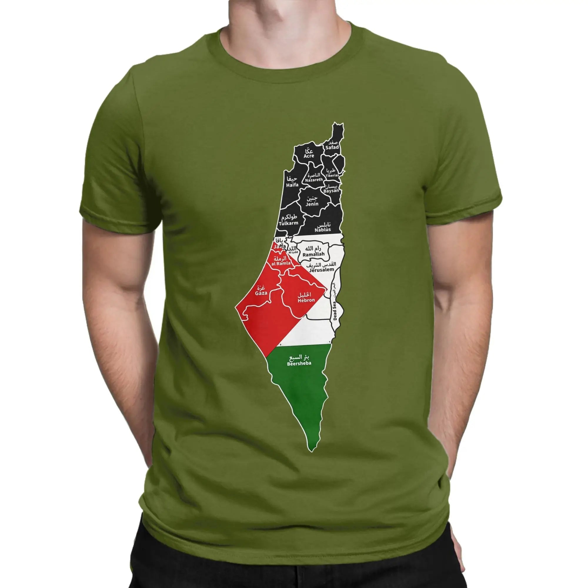 High Quality Cotton Palestine Map T Shirt for Men and Women