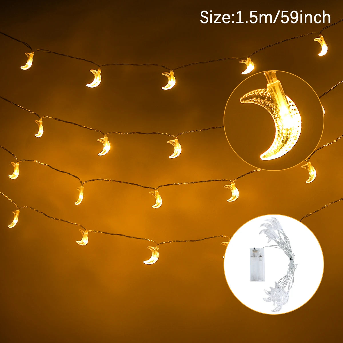 Eid and Ramadan Mubarak Light String Decorations