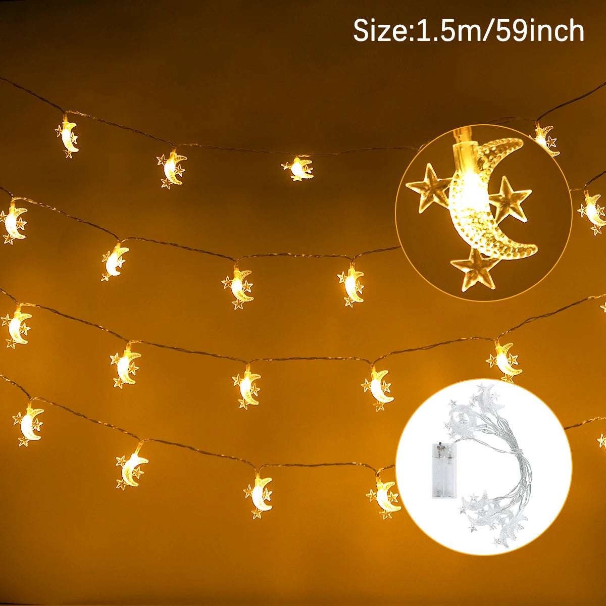 Eid and Ramadan Mubarak Light String Decorations