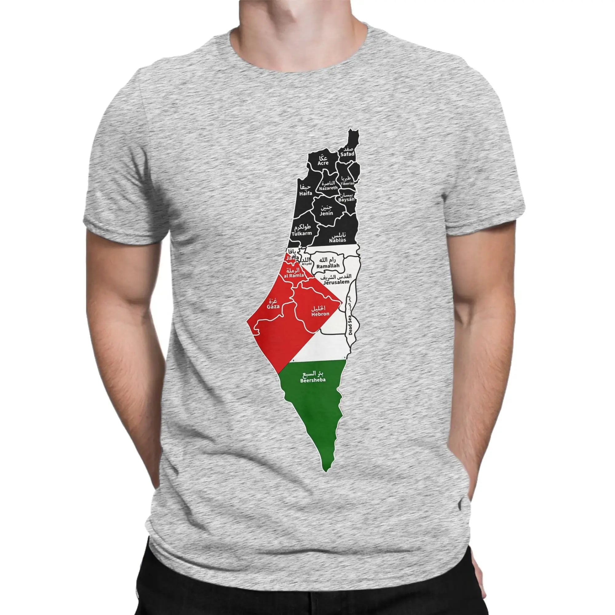 High Quality Cotton Palestine Map T Shirt for Men and Women