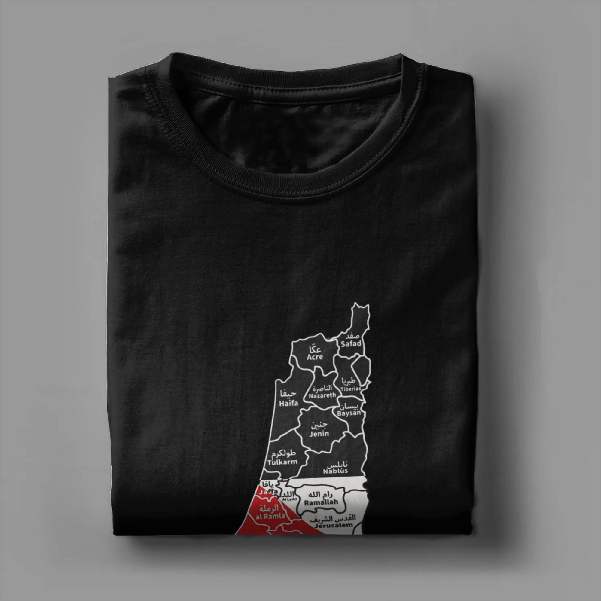High Quality Cotton Palestine Map T Shirt for Men and Women