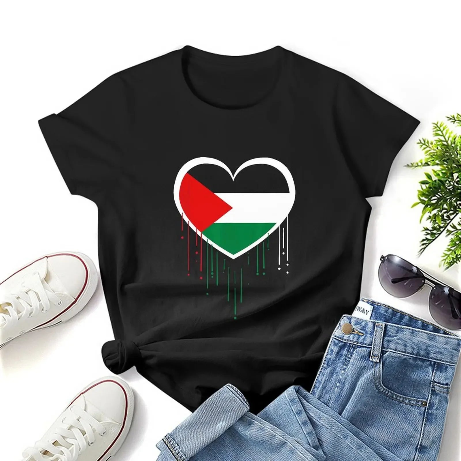 High Quality Palestine Heart T Shirt for Men and Women