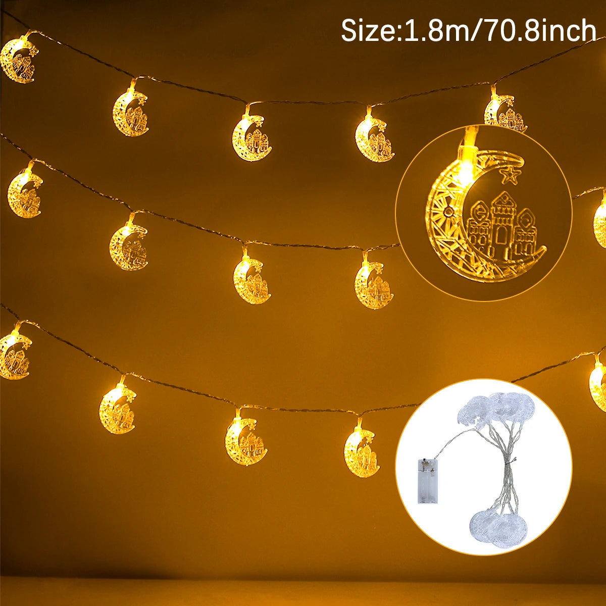 Eid and Ramadan Mubarak Light String Decorations