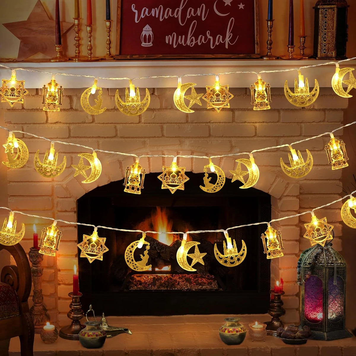 Eid and Ramadan Mubarak Light String Decorations