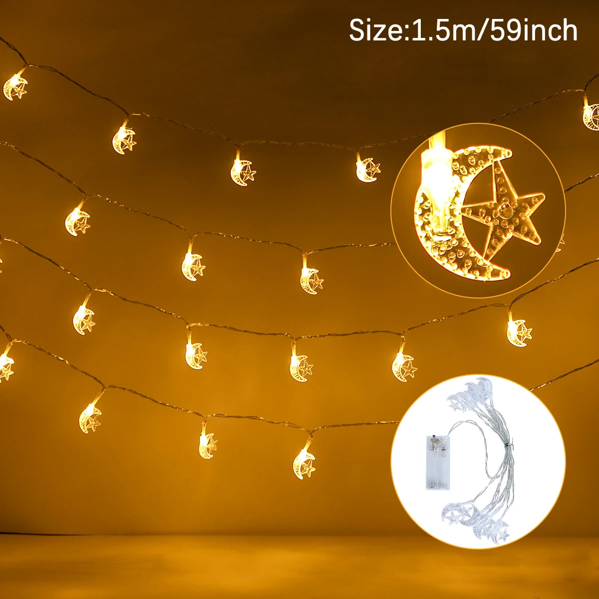 Eid and Ramadan Mubarak Light String Decorations