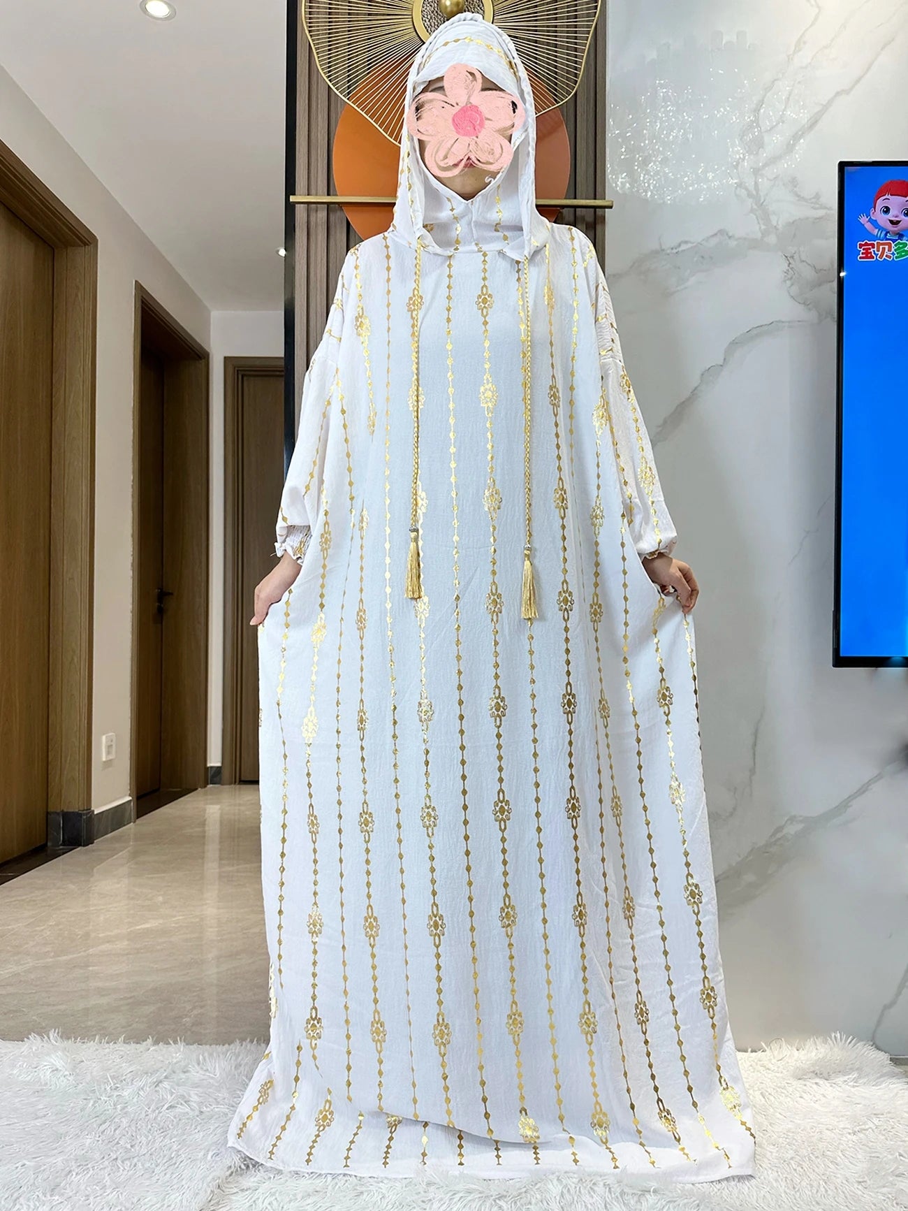 Women's Abaya With Special Design and Ropes