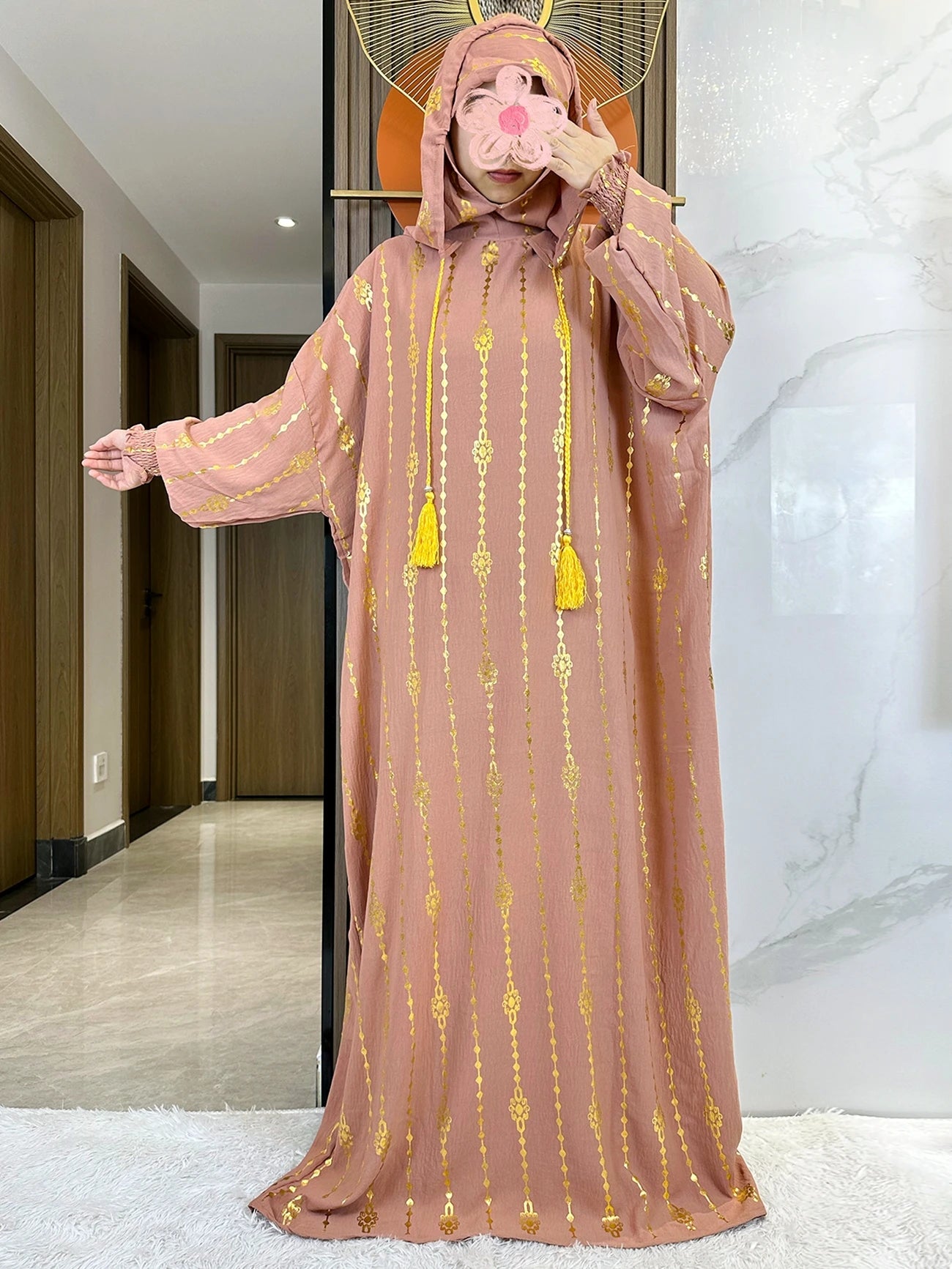 Women's Abaya With Special Design and Ropes