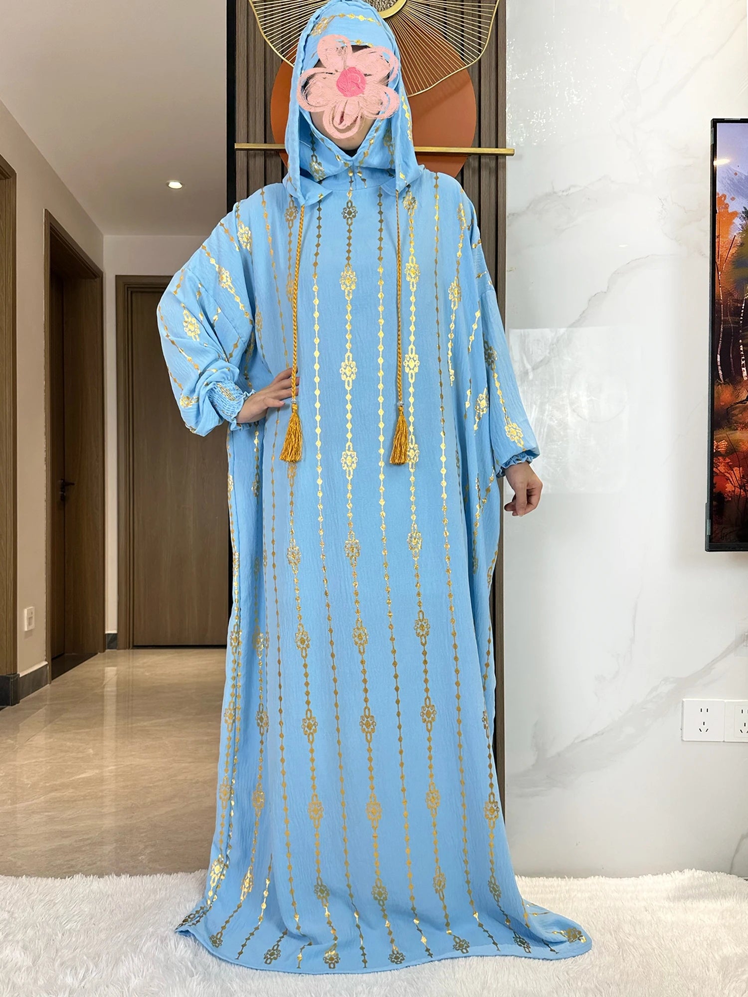 Women's Abaya With Special Design and Ropes
