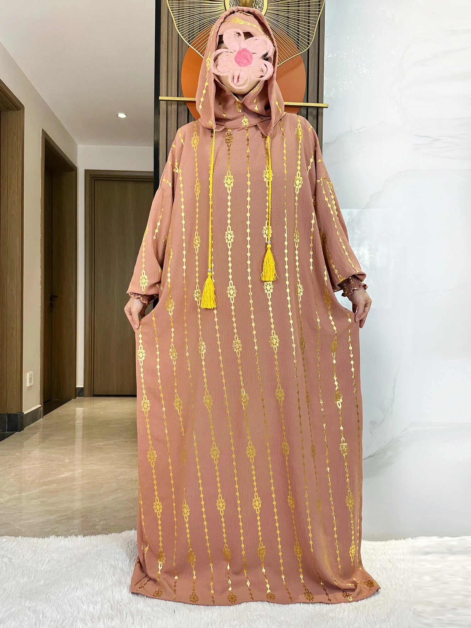 Women's Abaya With Special Design and Ropes
