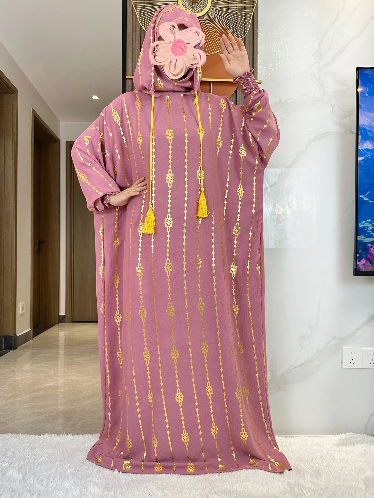Women's Abaya With Special Design and Ropes