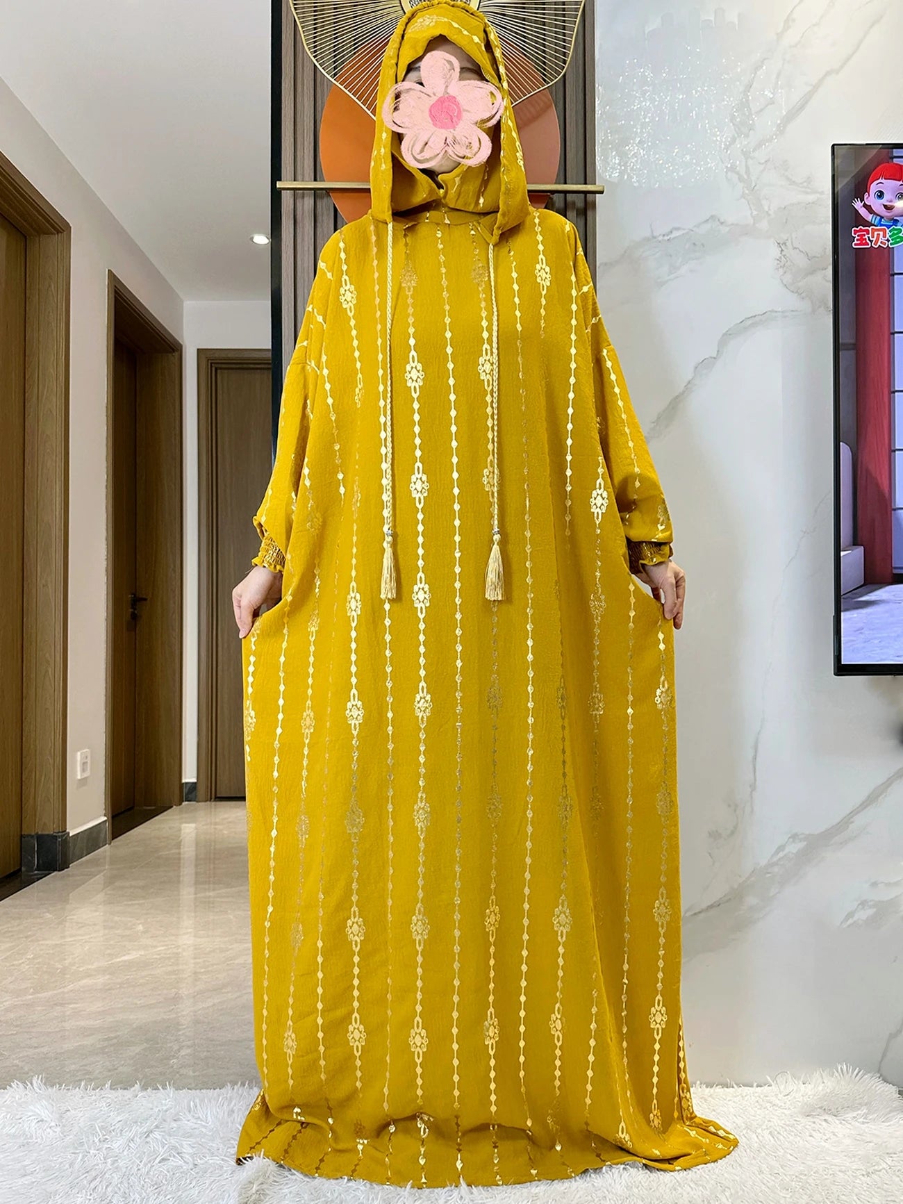 Women's Abaya With Special Design and Ropes