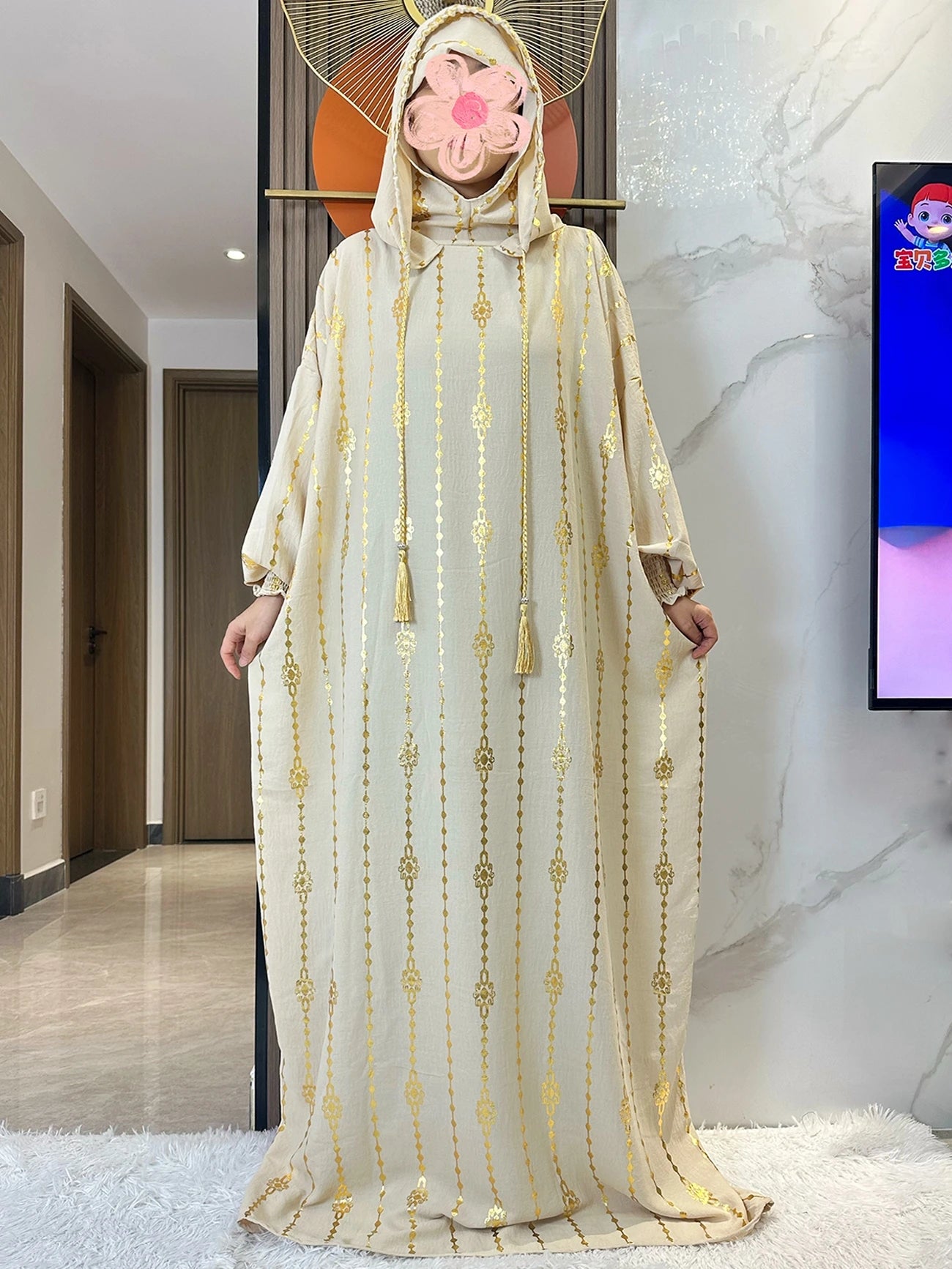 Women's Abaya With Special Design and Ropes