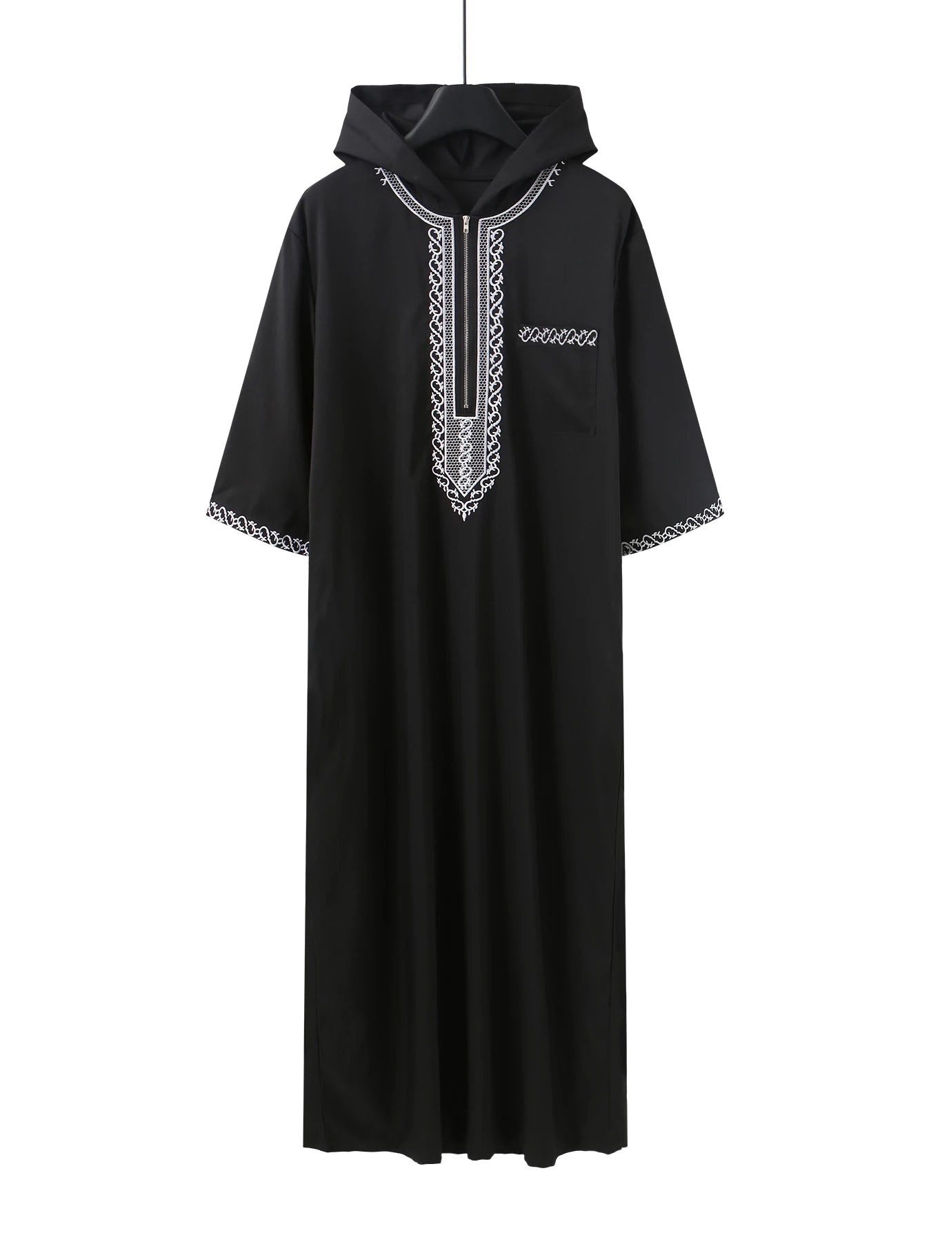 Loose Muslim's Men Thobe With Short Sleeves