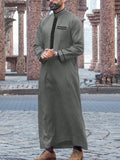 Long sleeve Muslim Men's Thobe with Collar Design