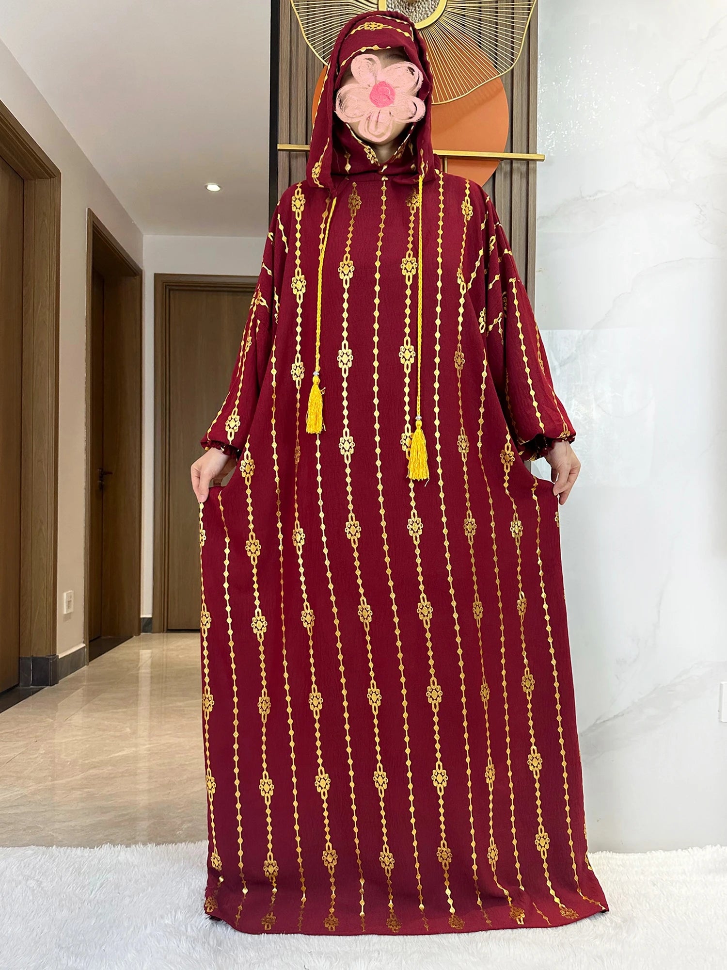 Women's Abaya With Special Design and Ropes
